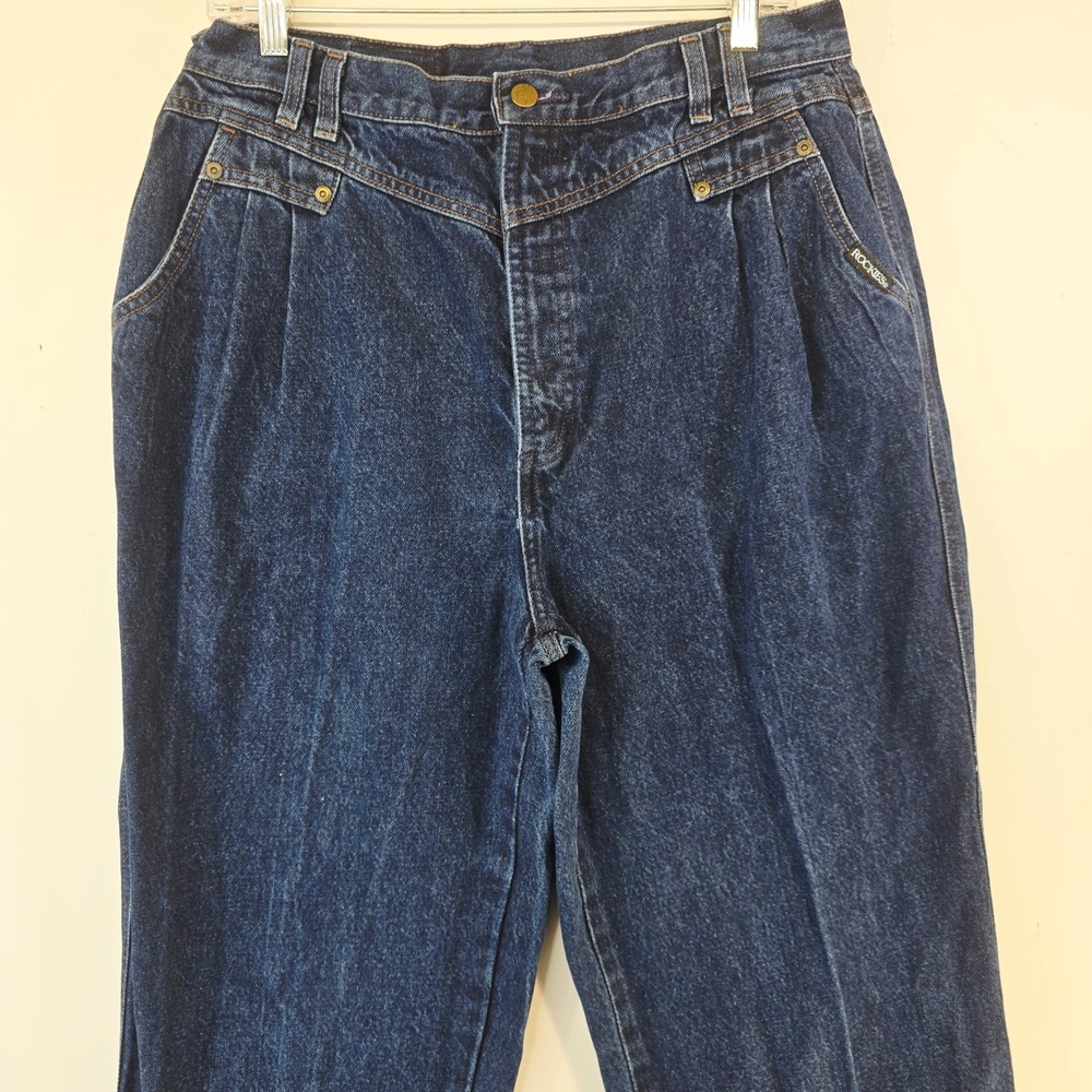 Rocky Mountain Vintage High Waist Jeans Women's 17/18 Dark Wash Pleated Cowgirl - Picture 13 of 13